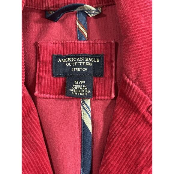 American Eagle Outfitters Women’s Red Corduroy Blazer Jacket Size S Stretch - Picture 6 of 9